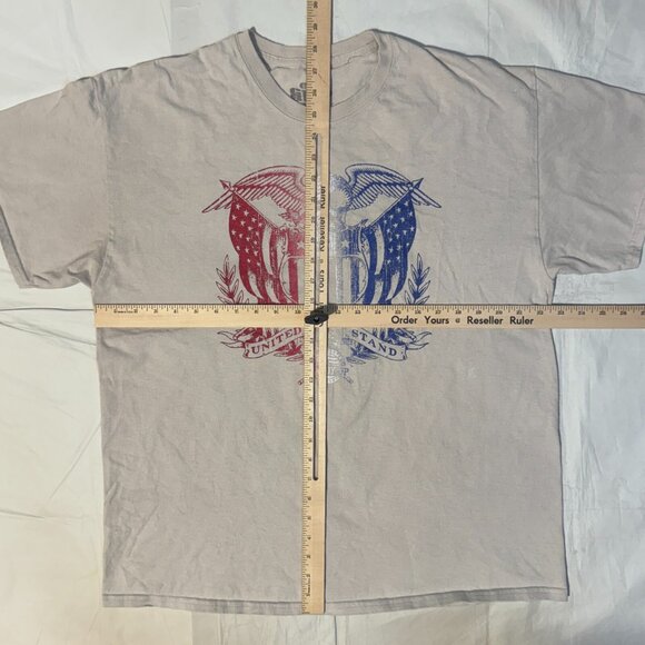 Cowboy Up Red White & Bllue USA Flag Bald Eagle Logo Tshirt - XL - Picture 3 of 3